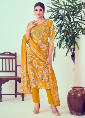 Chanderi Silk Pant Style Straight Salwar Kameez