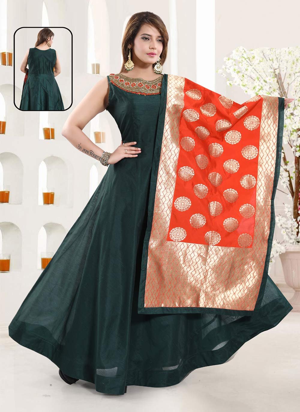 Chanderi Silk  Readymade Designer Gown
