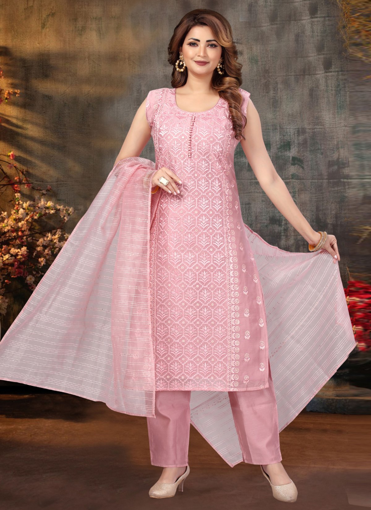 chanderi silk dress designs Chanderi Silk Readymade Designer Salwar Suit For Ceremonial