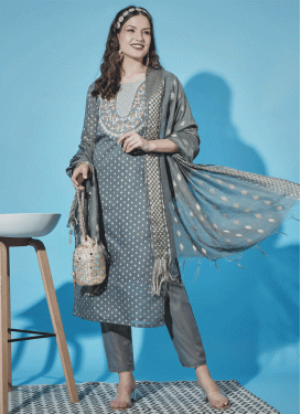 Grey Plus Size Readymade Salwar Pants In Velvet SF STL22406 –  ShreeFashionWear