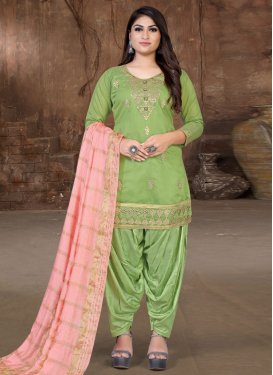 Chanderi Silk Trendy Patiala Salwar Kameez