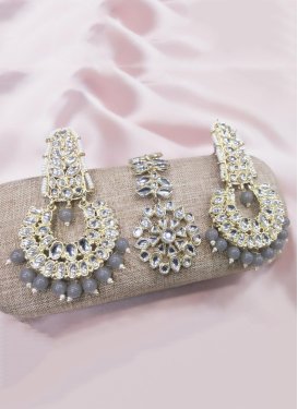 Charismatic Alloy Beads Work Earrings Set For Festival