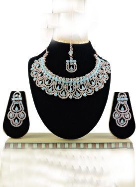Charismatic Alloy Gold Rodium Polish Necklace Set For Party