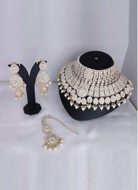 Charismatic Beads Work Alloy Silver Rodium Polish Necklace Set