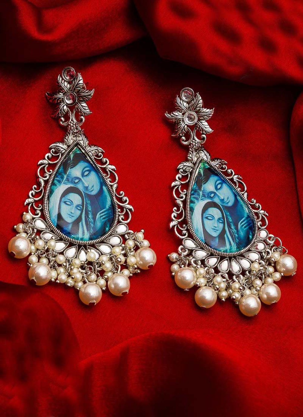 Charismatic Beads Work Earrings for Ceremonial