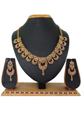 Charismatic Beads Work Gold Rodium Polish Necklace Set