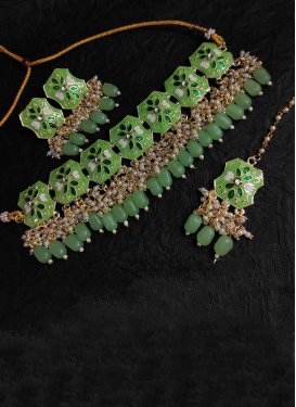 Charismatic Beads Work Gold Rodium Polish Necklace Set