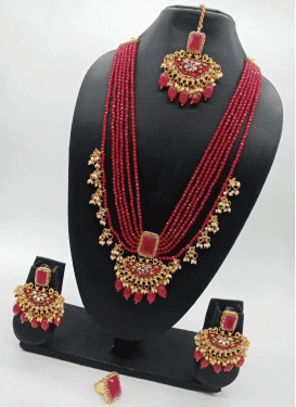 Charismatic Beads Work Necklace Set For Party
