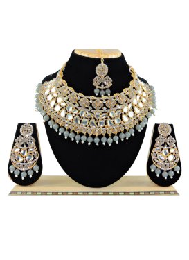 Charismatic Gold Rodium Polish Alloy Necklace Set For Party