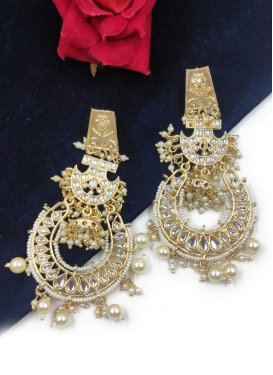 Charismatic Gold Rodium Polish Beads Work Earrings For Festival