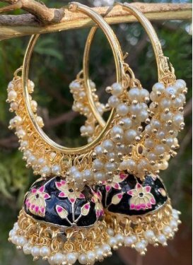 Charming Alloy Beads Work Earrings