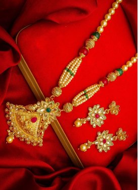 Charming Alloy Gold Rodium Polish Necklace Set For Festival