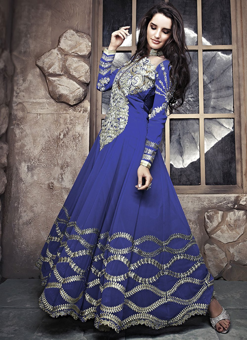 Blue Color Heavy Velvet fabric Beautiful Embroidery Salwar Suit at Rs 1799  in Surat
