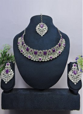 Charming Silver Rodium Polish Necklace Set For Festival