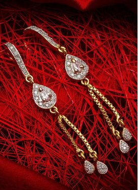 Charming Stone Work Gold Rodium Polish Earrings