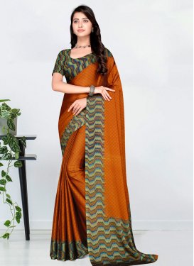 Chiffon Print Work Designer Traditional Saree