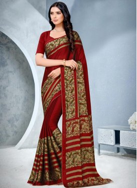 Chiffon Satin Designer Contemporary Style Saree For Casual