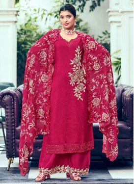 Chinon Embroidered Work Designer Palazzo Salwar Suit