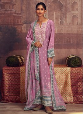 Chinon Embroidered Work Designer Palazzo Suit