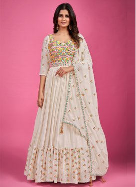 Chinon Embroidered Work Readymade Designer Gown