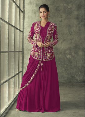 Chinon Embroidered Work Readymade Long Length Gown