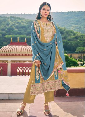 Chinon Pant Style Designer Salwar Suit For Festival
