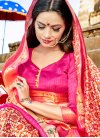 Classical Cotton Silk Cream and Pink Printed Traditional Saree - 1