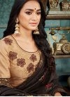 Classy Coffee Brown Patch Border Traditional Saree - 1