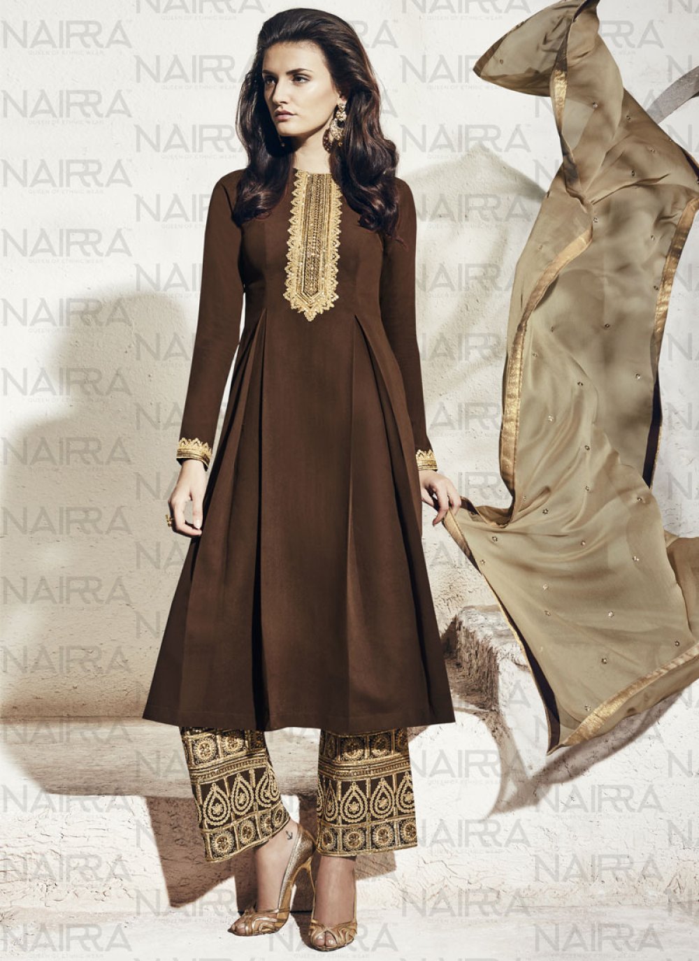 Coffee colour clearance punjabi salwar suit