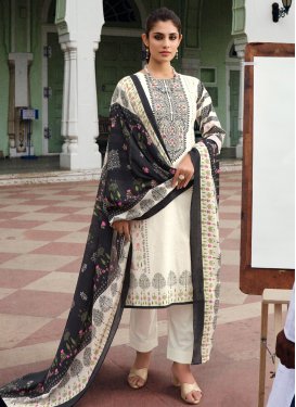 Cotton Blend Pant Style Classic Salwar Suit For Ceremonial