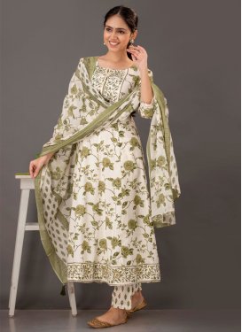 Cotton Blend Readymade Designer Salwar Suit