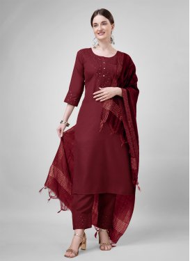 Cotton Blend Readymade Salwar Suit