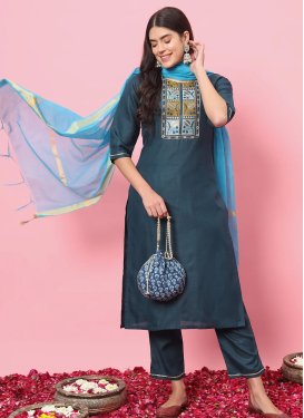 Cotton Blend Readymade Salwar Suit For Festival