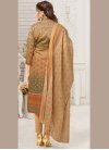 Print Work Cotton Brown and Sea Green Pant Style Salwar Suit - 1