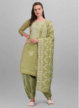 Cotton Designer Semi Patiala Salwar Suit