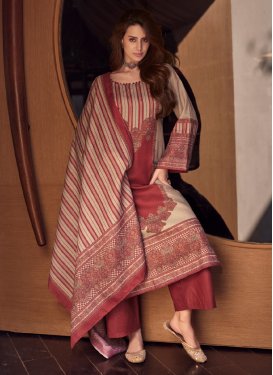 Cotton Lawn Palazzo Straight Salwar Kameez For Ceremonial