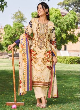 Cotton Lawn Pant Style Salwar Kameez For Ceremonial