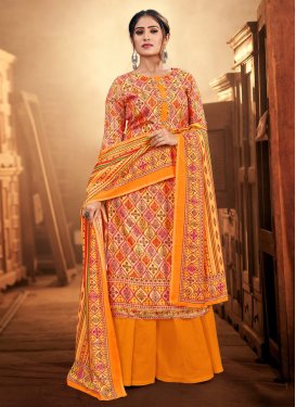 Cotton Palazzo Style Pakistani Salwar Suit