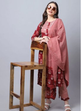 Cotton Print Work Readymade Designer Salwar Suit