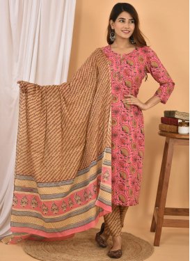 Cotton Print Work Readymade Salwar Suit