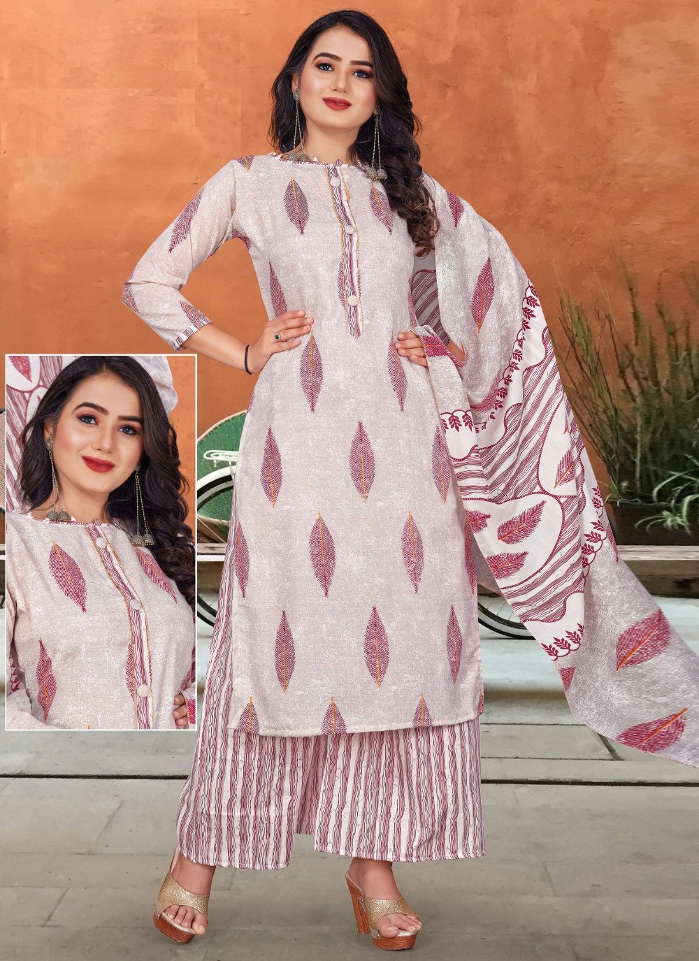 Cotton Print Work Trendy Palazzo Salwar Suit