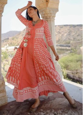 Cotton Readymade Designer Gown For Festival