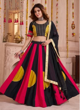Cotton Readymade Lehenga Choli with Gota Patti Work for Women in Multi Colour