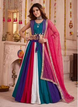 Cotton Readymade Lehenga Choli with Gota Patti Work in Multi Colour for Festival