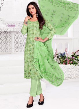 Cotton Satin Embroidered Work Pant Style Designer Suit