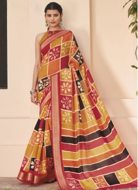 Cotton Silk Contemporary Style Saree For Casual