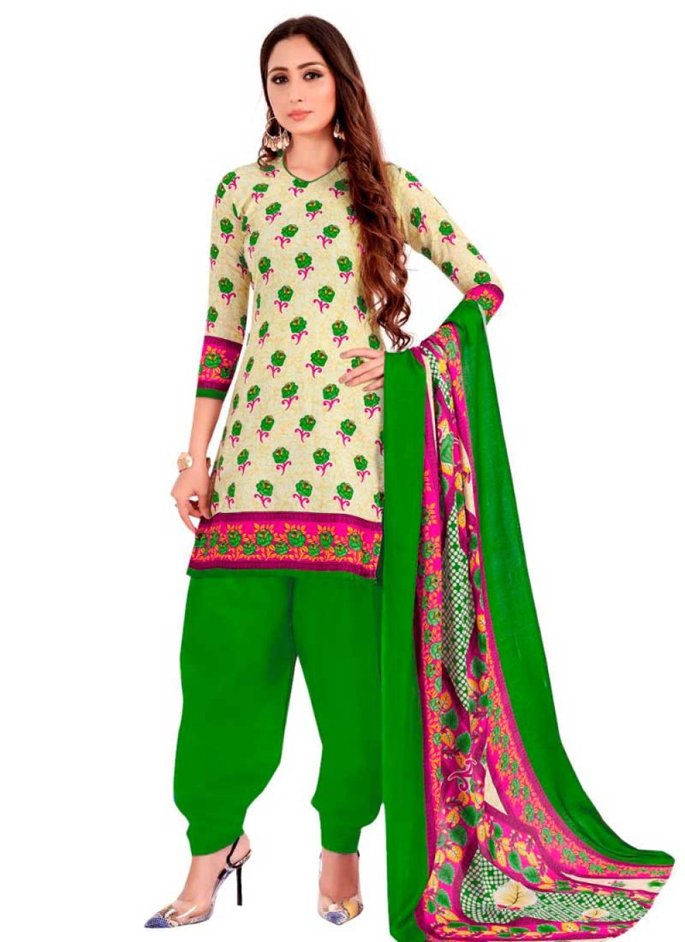 Ladies Chanderi Printed Patiala Salwar Suit, Stitched at Rs 850 in Jetpur  Navagadh