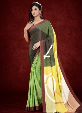 Crepe Silk Designer Contemporary Style Saree For Festival