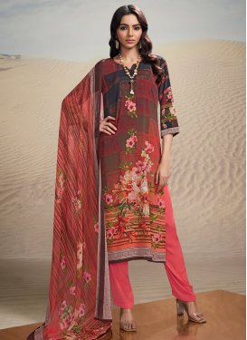 Crepe Silk Designer Straight Salwar Kameez