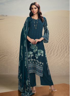 Crepe Silk Designer Straight Salwar Kameez